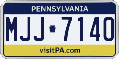 PA license plate MJJ7140