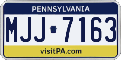 PA license plate MJJ7163