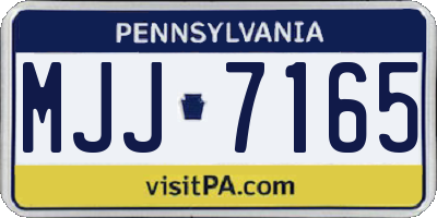 PA license plate MJJ7165