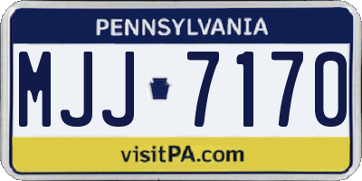 PA license plate MJJ7170