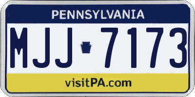 PA license plate MJJ7173