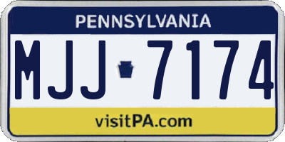 PA license plate MJJ7174