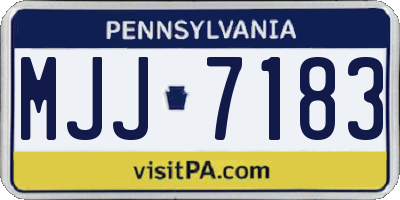 PA license plate MJJ7183