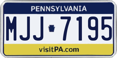PA license plate MJJ7195