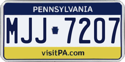PA license plate MJJ7207