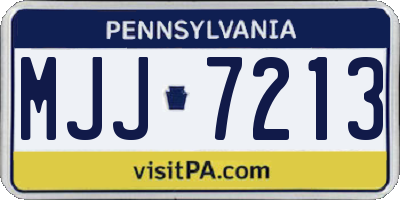 PA license plate MJJ7213