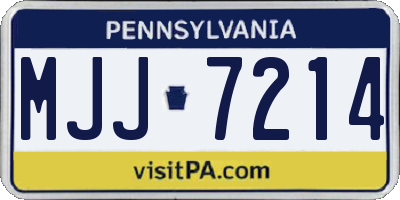 PA license plate MJJ7214