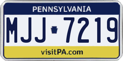 PA license plate MJJ7219