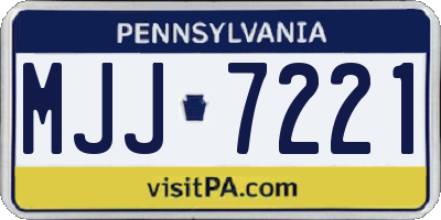 PA license plate MJJ7221