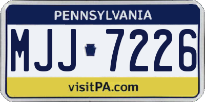 PA license plate MJJ7226