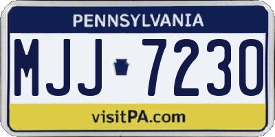 PA license plate MJJ7230