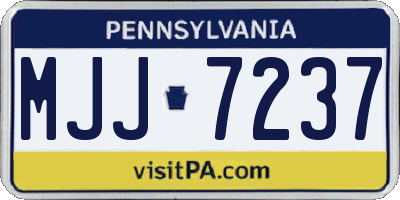 PA license plate MJJ7237