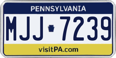 PA license plate MJJ7239