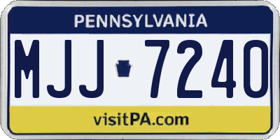 PA license plate MJJ7240