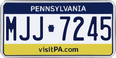 PA license plate MJJ7245