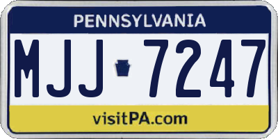 PA license plate MJJ7247