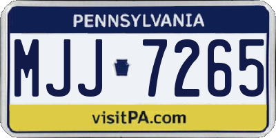 PA license plate MJJ7265