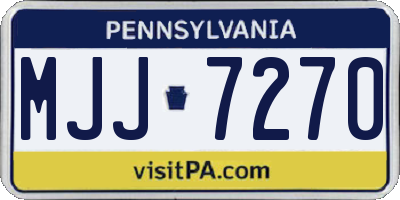 PA license plate MJJ7270