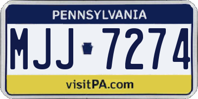 PA license plate MJJ7274