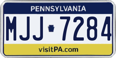 PA license plate MJJ7284