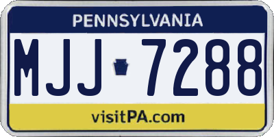 PA license plate MJJ7288