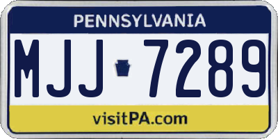 PA license plate MJJ7289