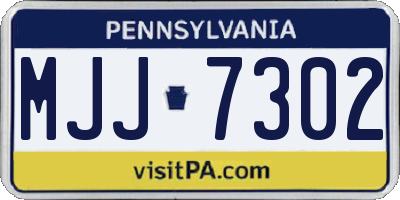 PA license plate MJJ7302