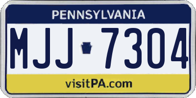 PA license plate MJJ7304