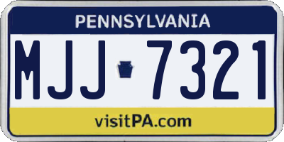 PA license plate MJJ7321