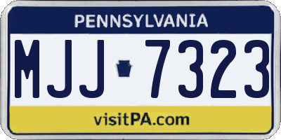 PA license plate MJJ7323