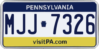 PA license plate MJJ7326