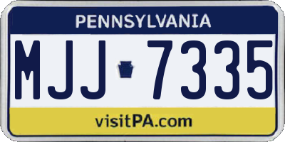 PA license plate MJJ7335