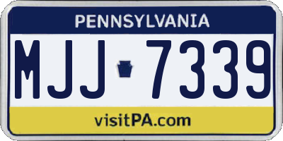 PA license plate MJJ7339