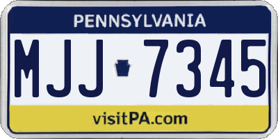 PA license plate MJJ7345