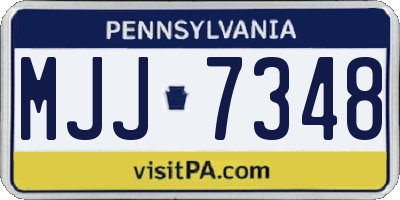 PA license plate MJJ7348