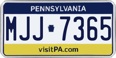 PA license plate MJJ7365
