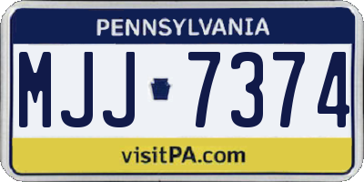 PA license plate MJJ7374
