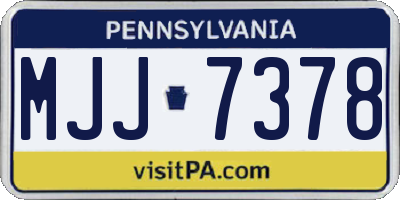 PA license plate MJJ7378