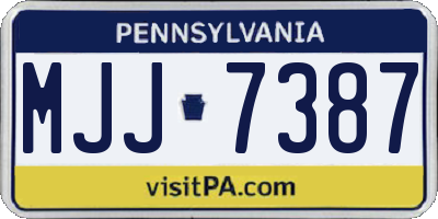 PA license plate MJJ7387