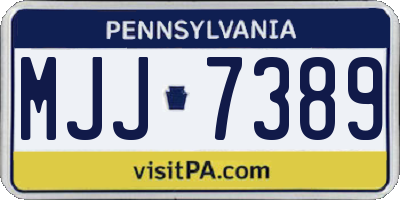 PA license plate MJJ7389