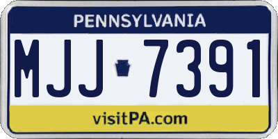 PA license plate MJJ7391