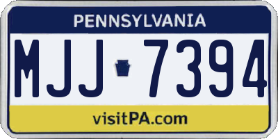 PA license plate MJJ7394