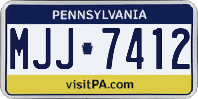 PA license plate MJJ7412