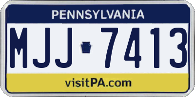 PA license plate MJJ7413