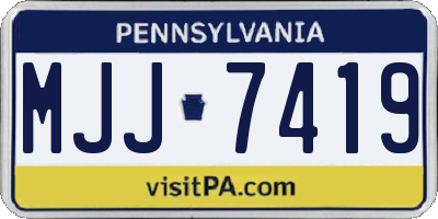 PA license plate MJJ7419