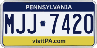 PA license plate MJJ7420