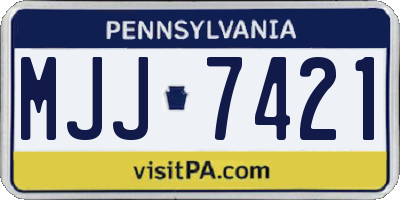 PA license plate MJJ7421