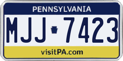 PA license plate MJJ7423