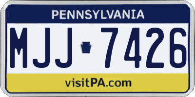 PA license plate MJJ7426