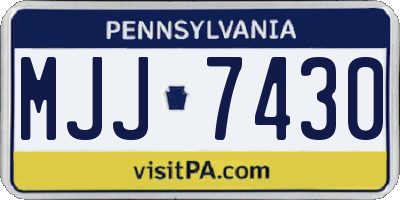 PA license plate MJJ7430